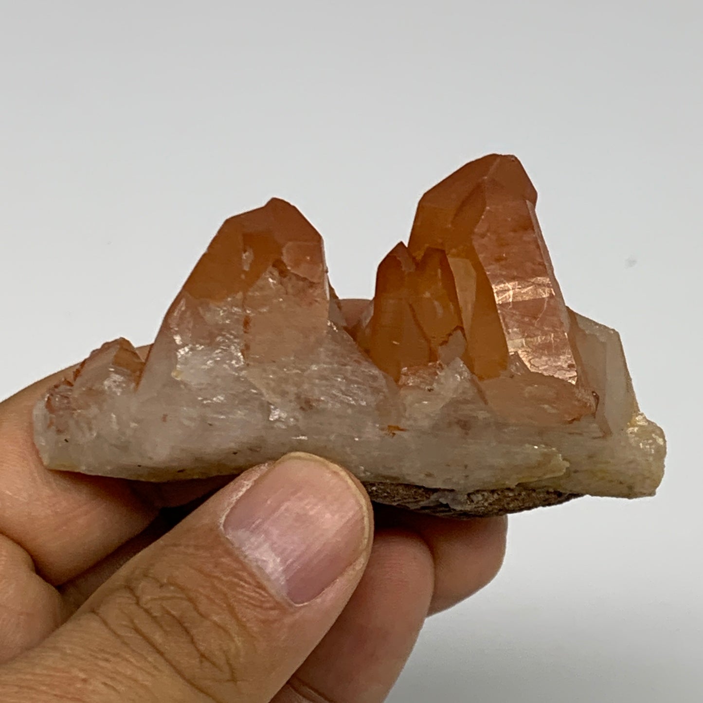 59.7g, 2.8"x1.8"x0.8", Orange Quartz Cluster Crystal Terminated @Brazil, B28941