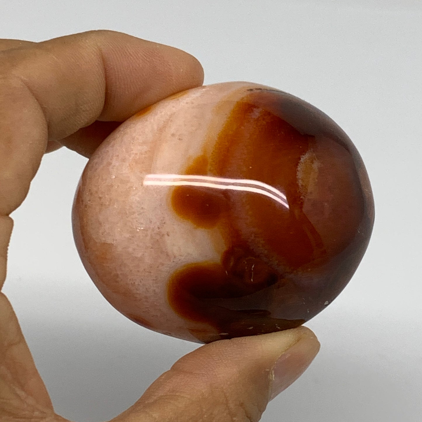 207.1g, 2"-2.2", 2pcs, Red Carnelian Palm-Stone Gem Crystal Polished, B37632