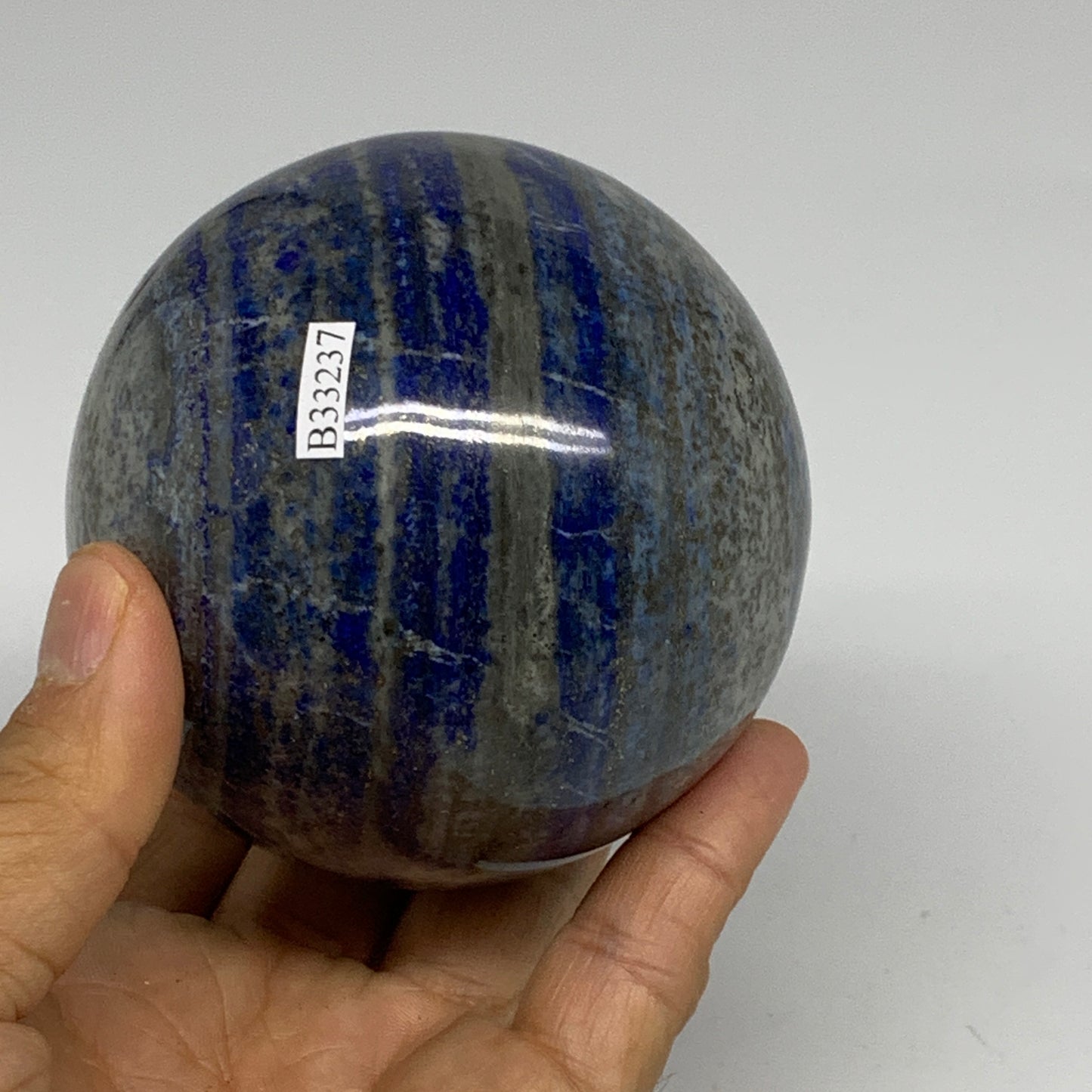 1.82 lbs, 3.2" (81mm), Lapis Lazuli Sphere Ball Gemstone @Afghanistan, B33237