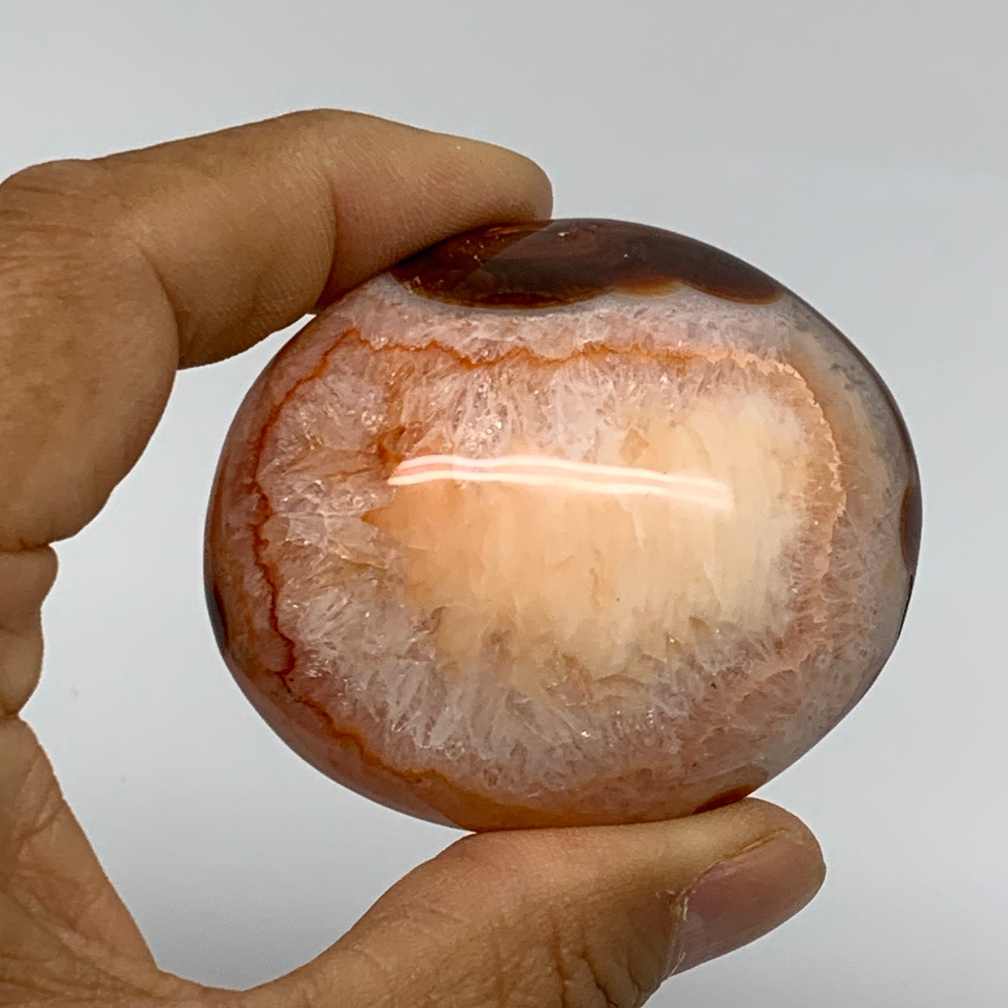 207.1g, 2"-2.2", 2pcs, Red Carnelian Palm-Stone Gem Crystal Polished, B37632