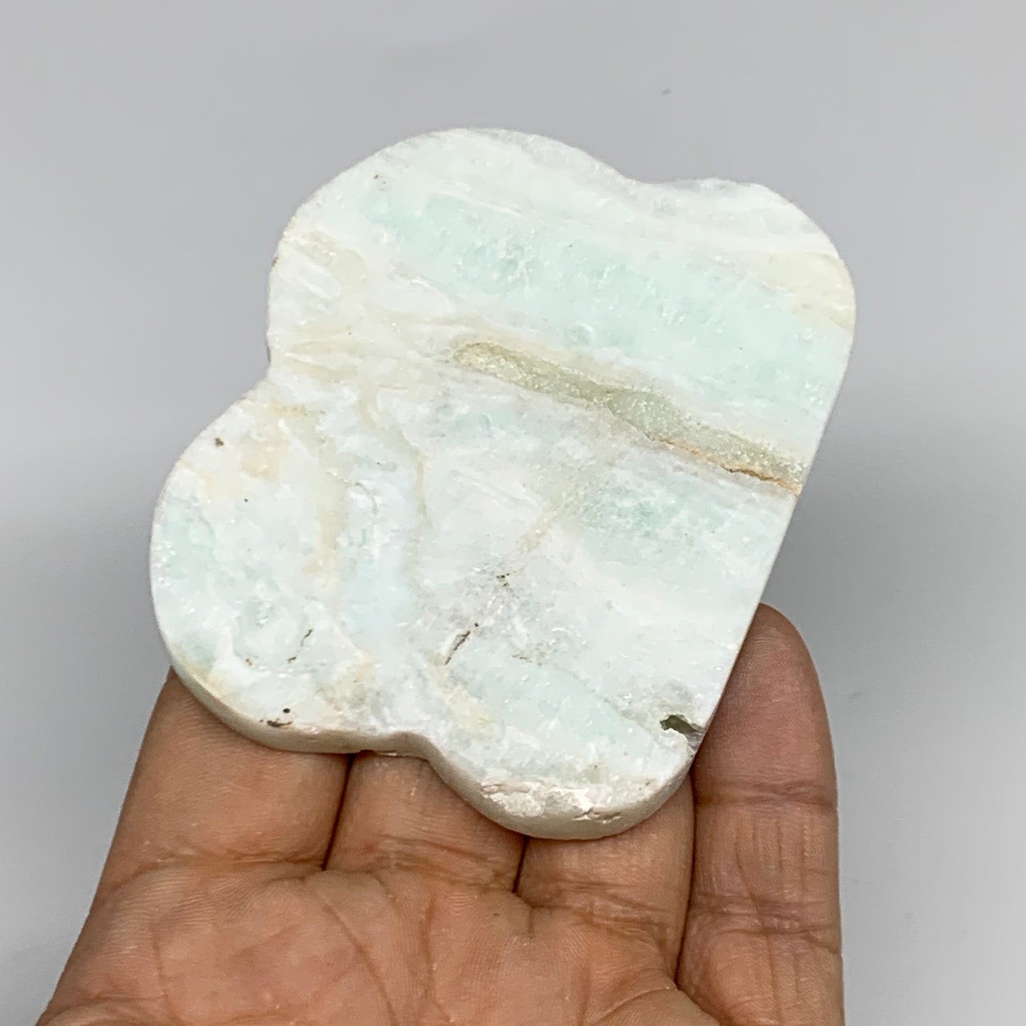 86.6g, 2.9"x2.3"x0.3", Natural Caribbean Calcite Cloud Crystal @Afghanistan, B31