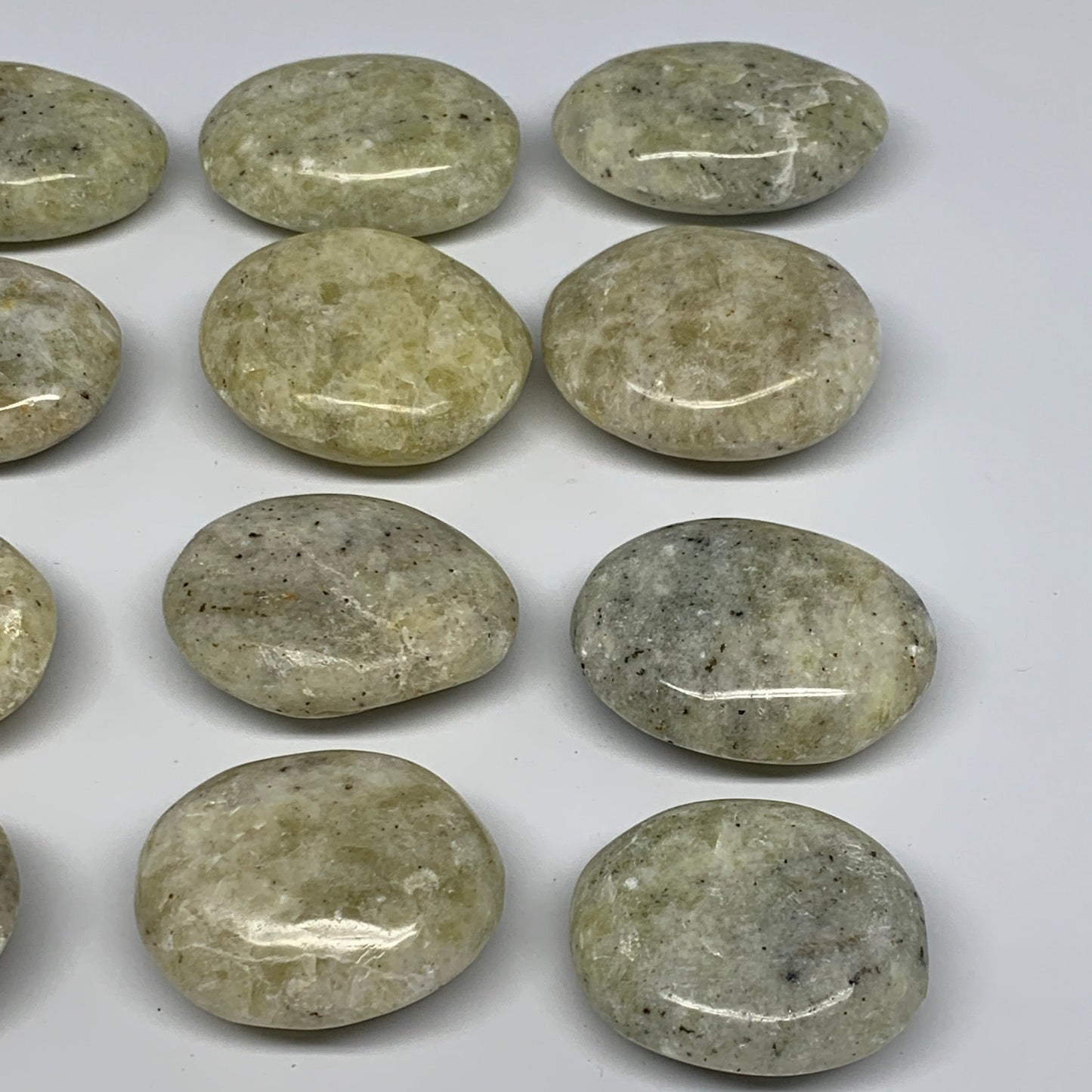 2.2 Lbs, 2"-2.4", 12pcs, Yellow Calcite Palm-Stone Crystal Polished, B17774