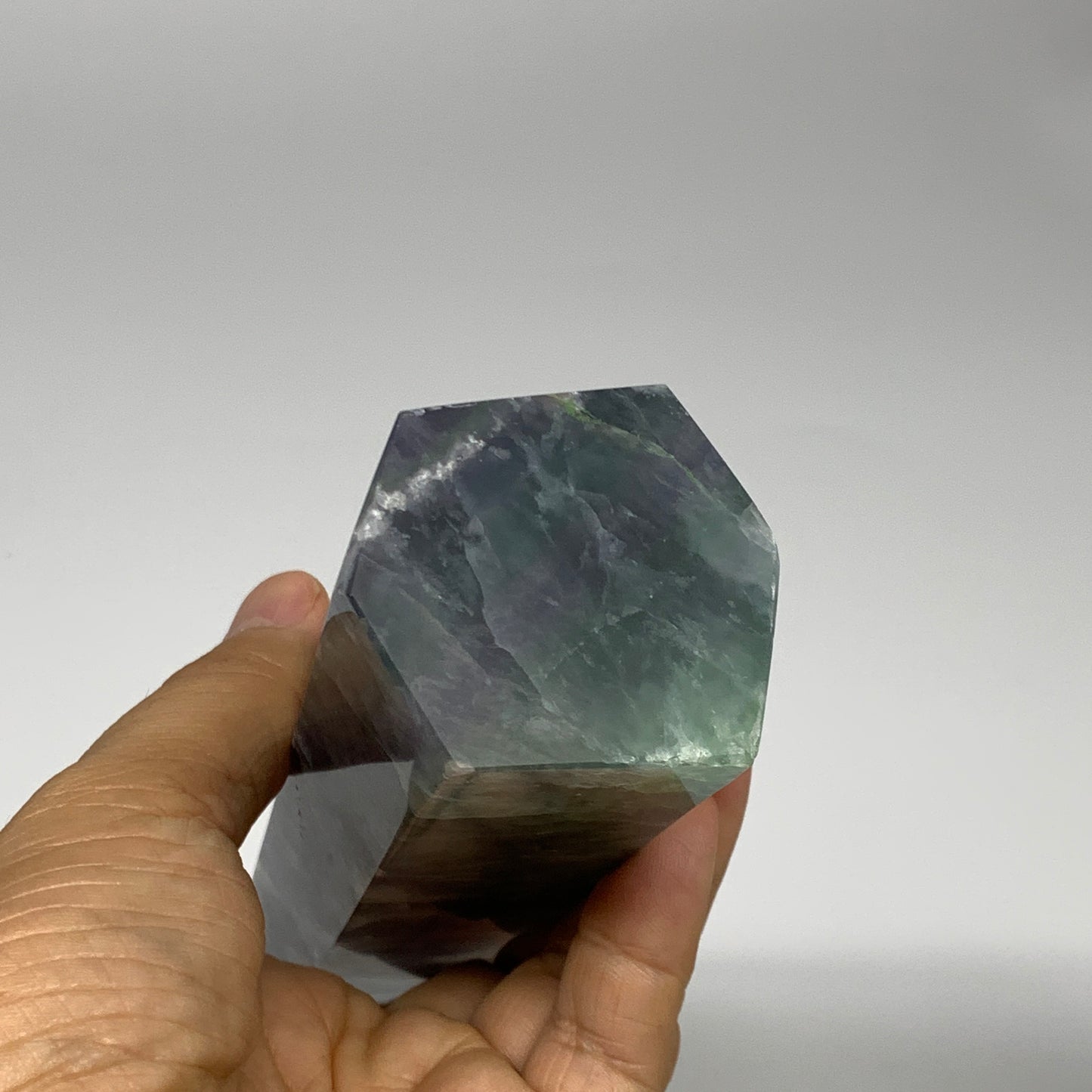 1.57 lbs,  6.4"x1.8"x1.7" Natural Fluorite Tower Obelisk Point Crystal, B29691