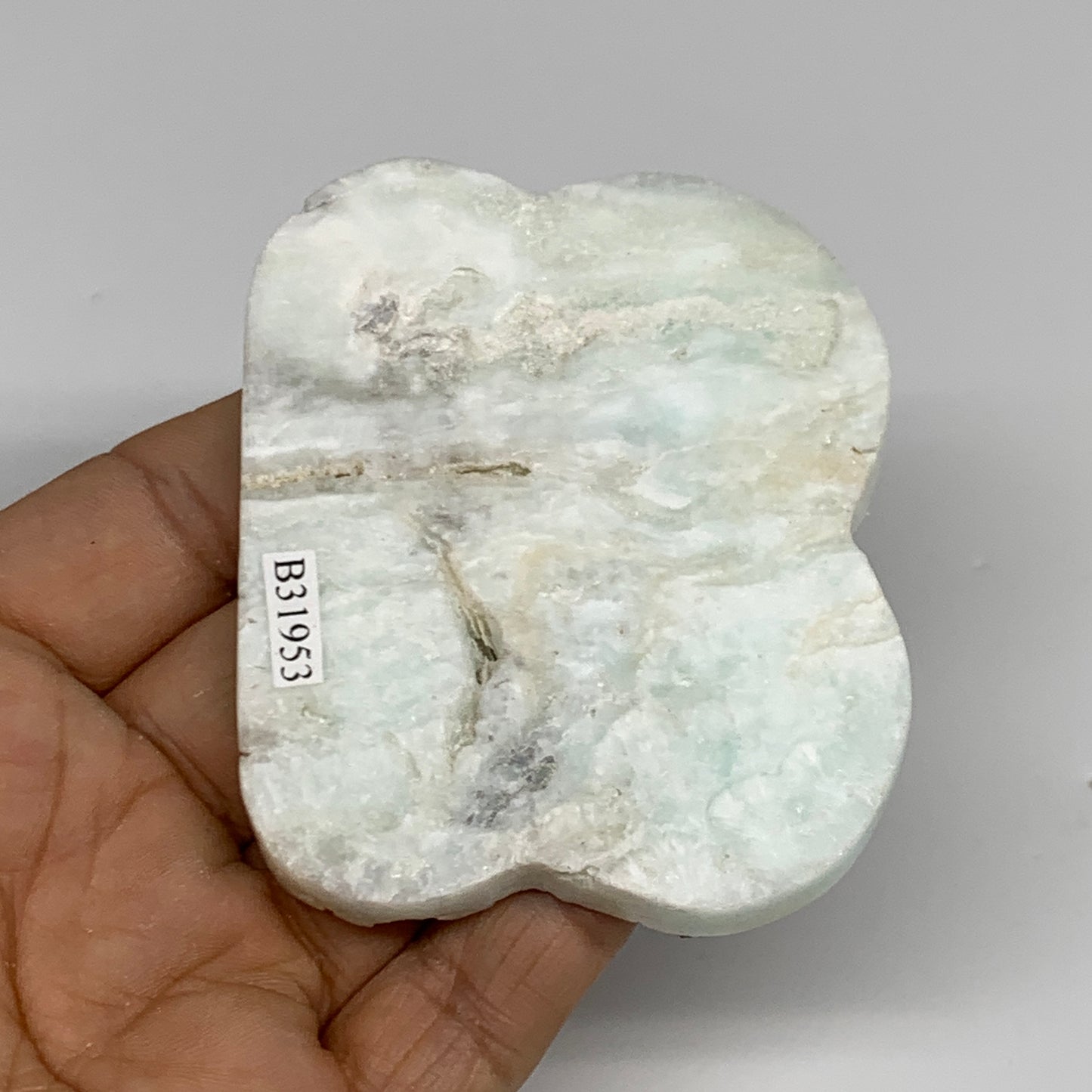 86.6g, 2.9"x2.3"x0.3", Natural Caribbean Calcite Cloud Crystal @Afghanistan, B31