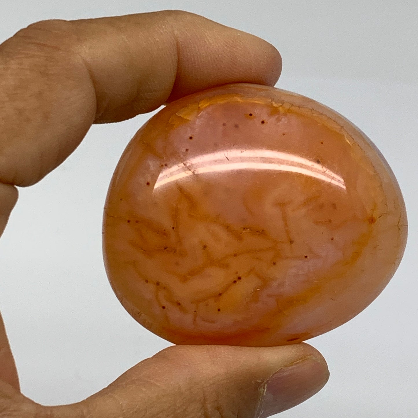 207.1g, 2"-2.2", 2pcs, Red Carnelian Palm-Stone Gem Crystal Polished, B37632