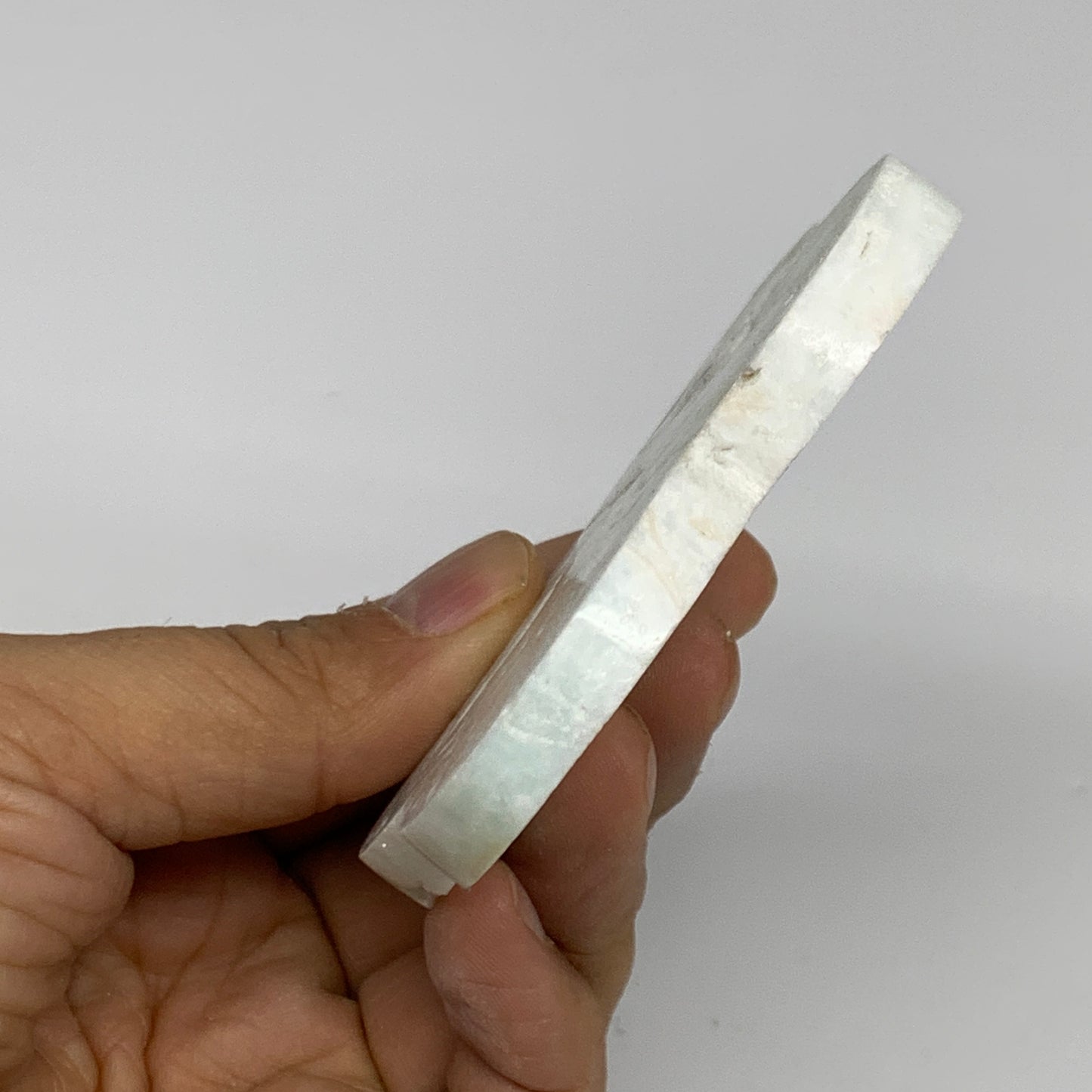 86.6g, 2.9"x2.3"x0.3", Natural Caribbean Calcite Cloud Crystal @Afghanistan, B31