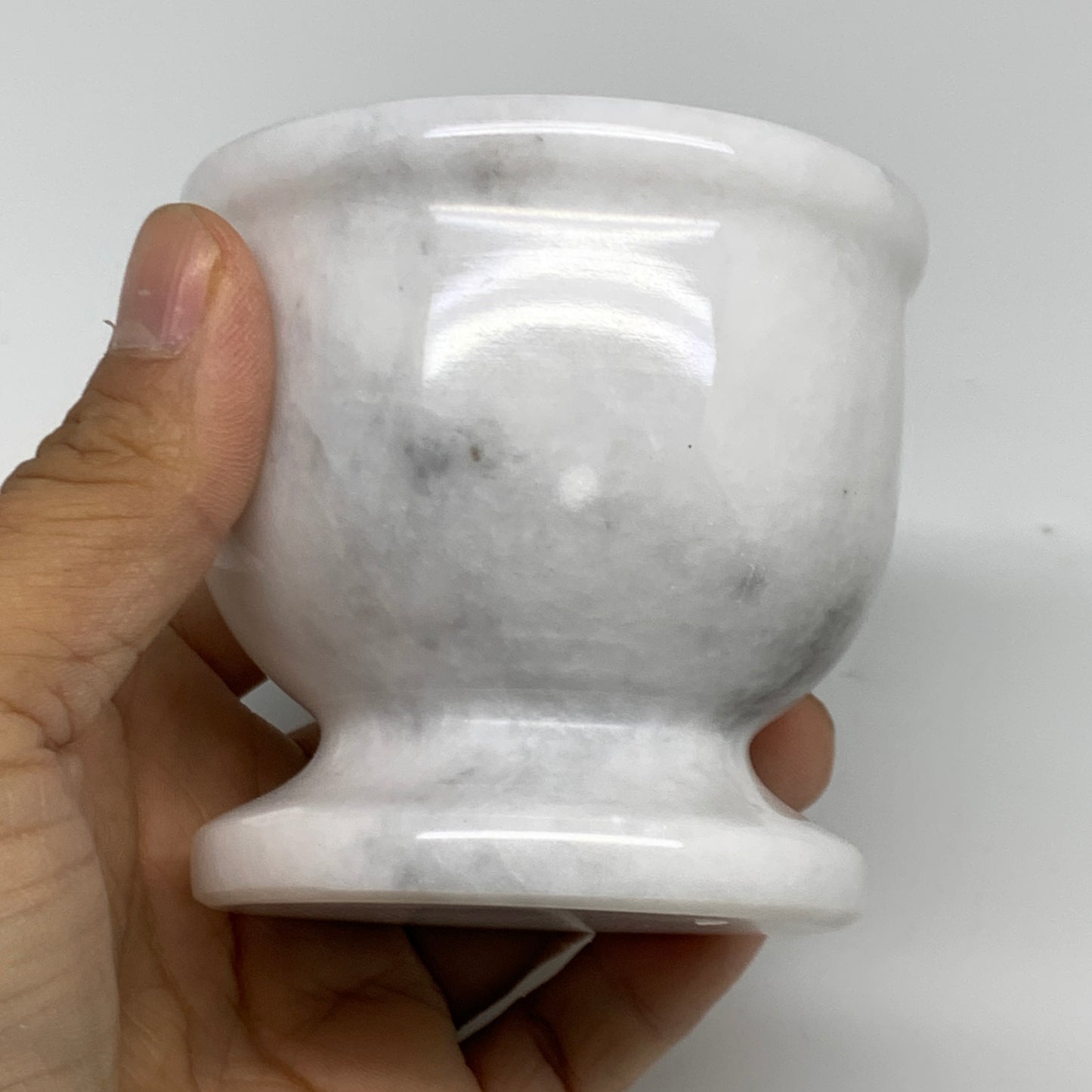 1.3 lbs, 2.9"x3", Natural Marble Crystal Pestle and Mortar Handmade, B32574