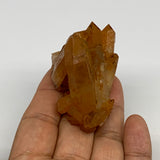 59.3g, 2.7"x1.4"x1.6", Orange Quartz Cluster Crystal Terminated @Brazil, B28942
