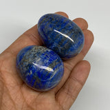 148.1g, 1.6"-1.7", 2pcs, Natural Lapis Lazuli Egg Polished @Afghanistan, B30419