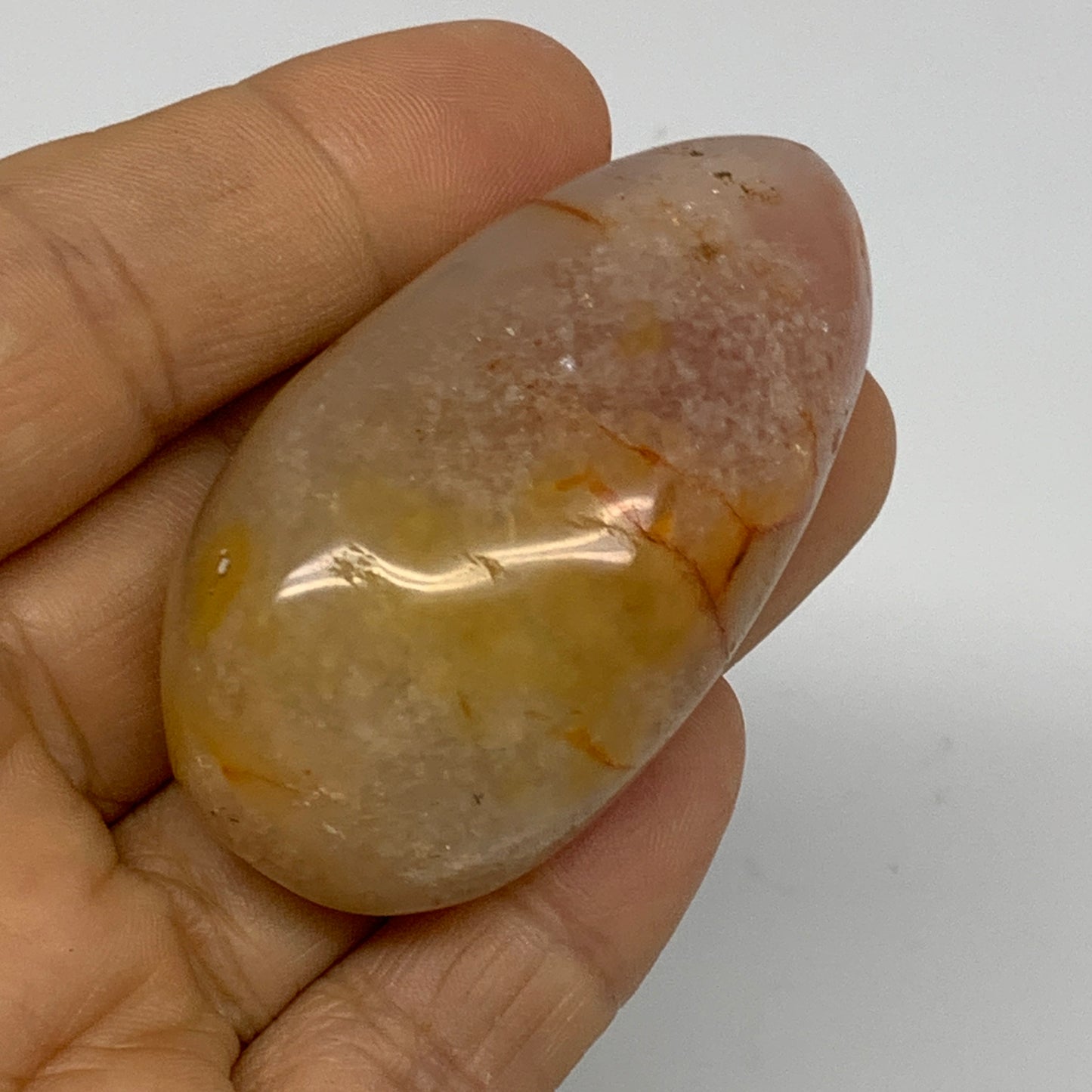 18.5g, 1.9"-2.2", 3pcs, Red Carnelian Palm-Stone Gem Crystal Polished, B37633