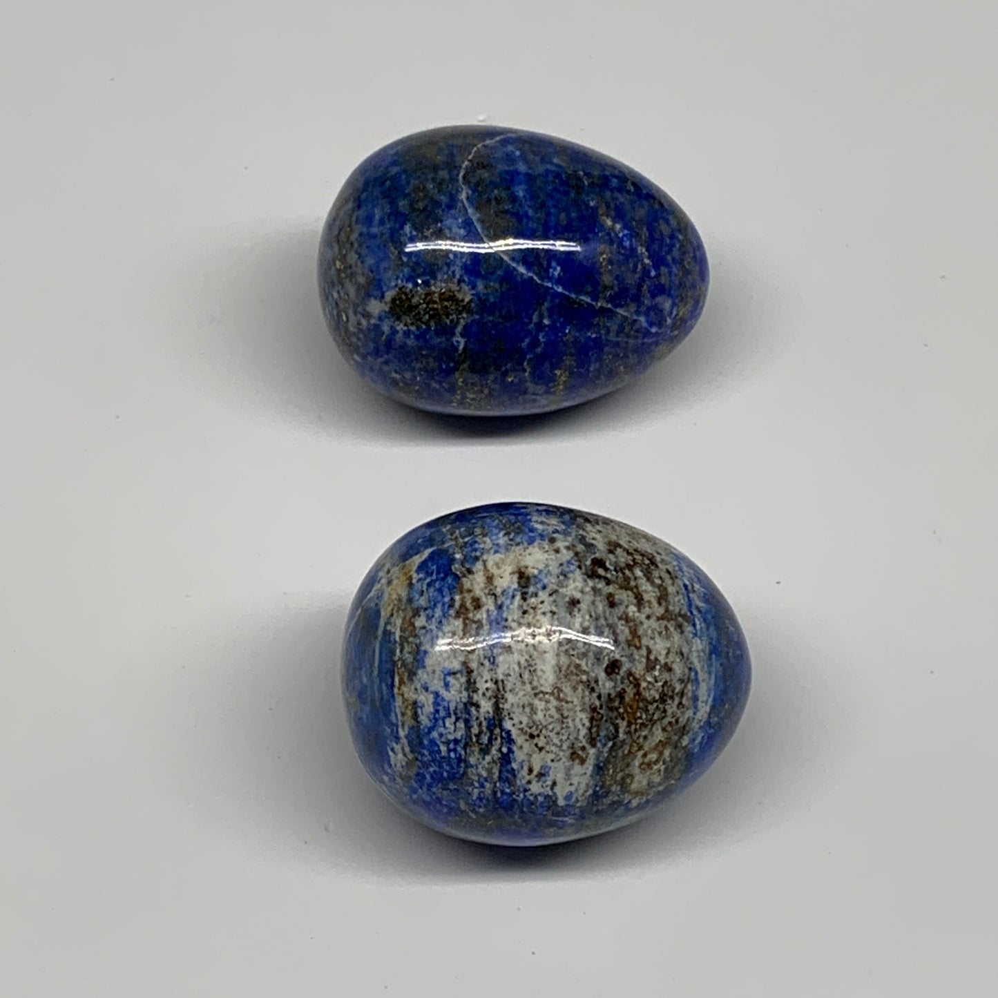 148.1g, 1.6"-1.7", 2pcs, Natural Lapis Lazuli Egg Polished @Afghanistan, B30419