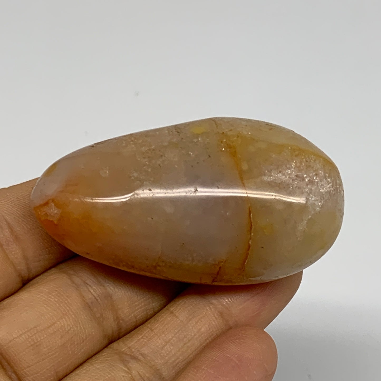 18.5g, 1.9"-2.2", 3pcs, Red Carnelian Palm-Stone Gem Crystal Polished, B37633