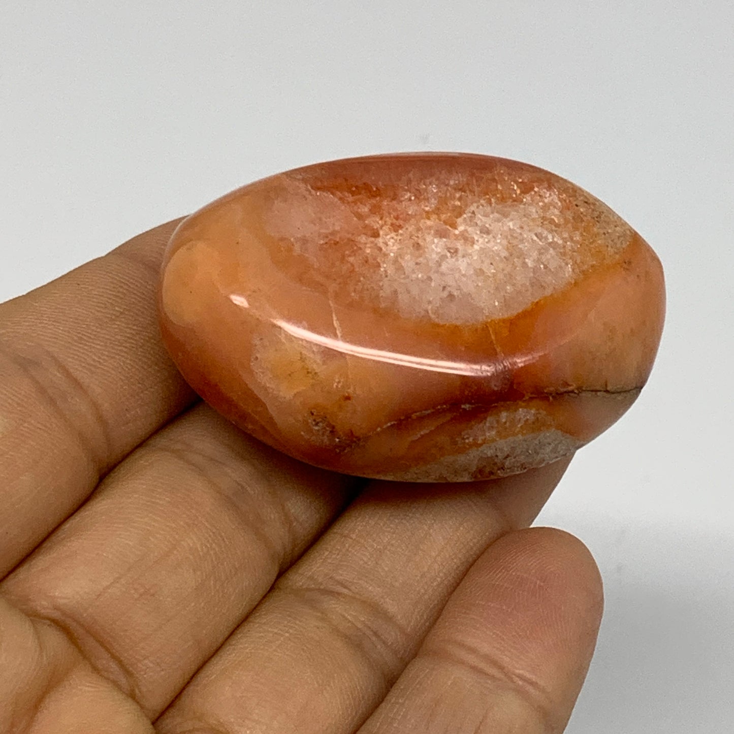 18.5g, 1.9"-2.2", 3pcs, Red Carnelian Palm-Stone Gem Crystal Polished, B37633