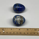 148.1g, 1.6"-1.7", 2pcs, Natural Lapis Lazuli Egg Polished @Afghanistan, B30419