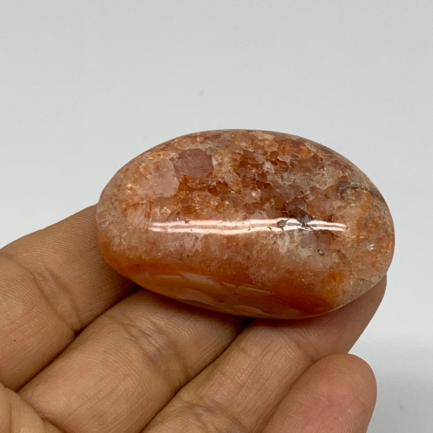 18.5g, 1.9"-2.2", 3pcs, Red Carnelian Palm-Stone Gem Crystal Polished, B37633