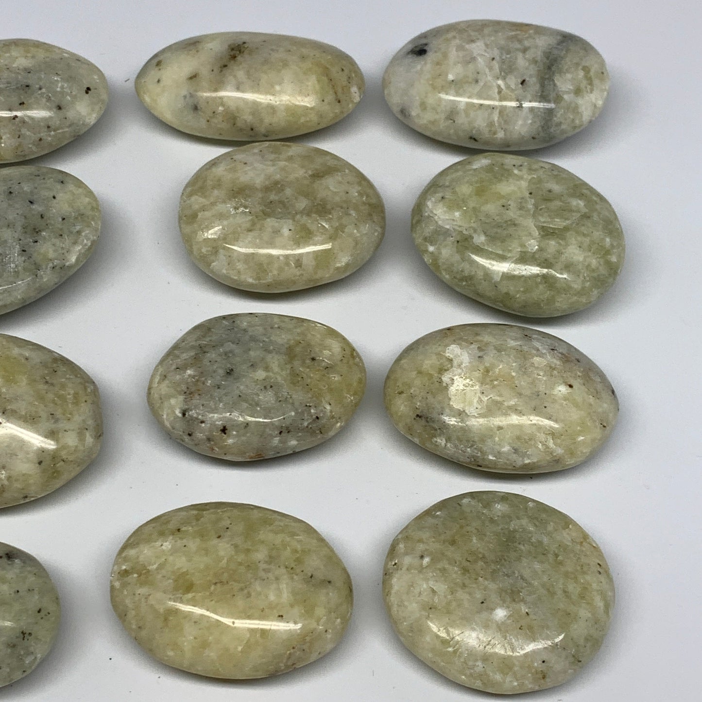 2.2 Lbs, 2"-2.5", 13pcs, Yellow Calcite Palm-Stone Crystal Polished, B17776