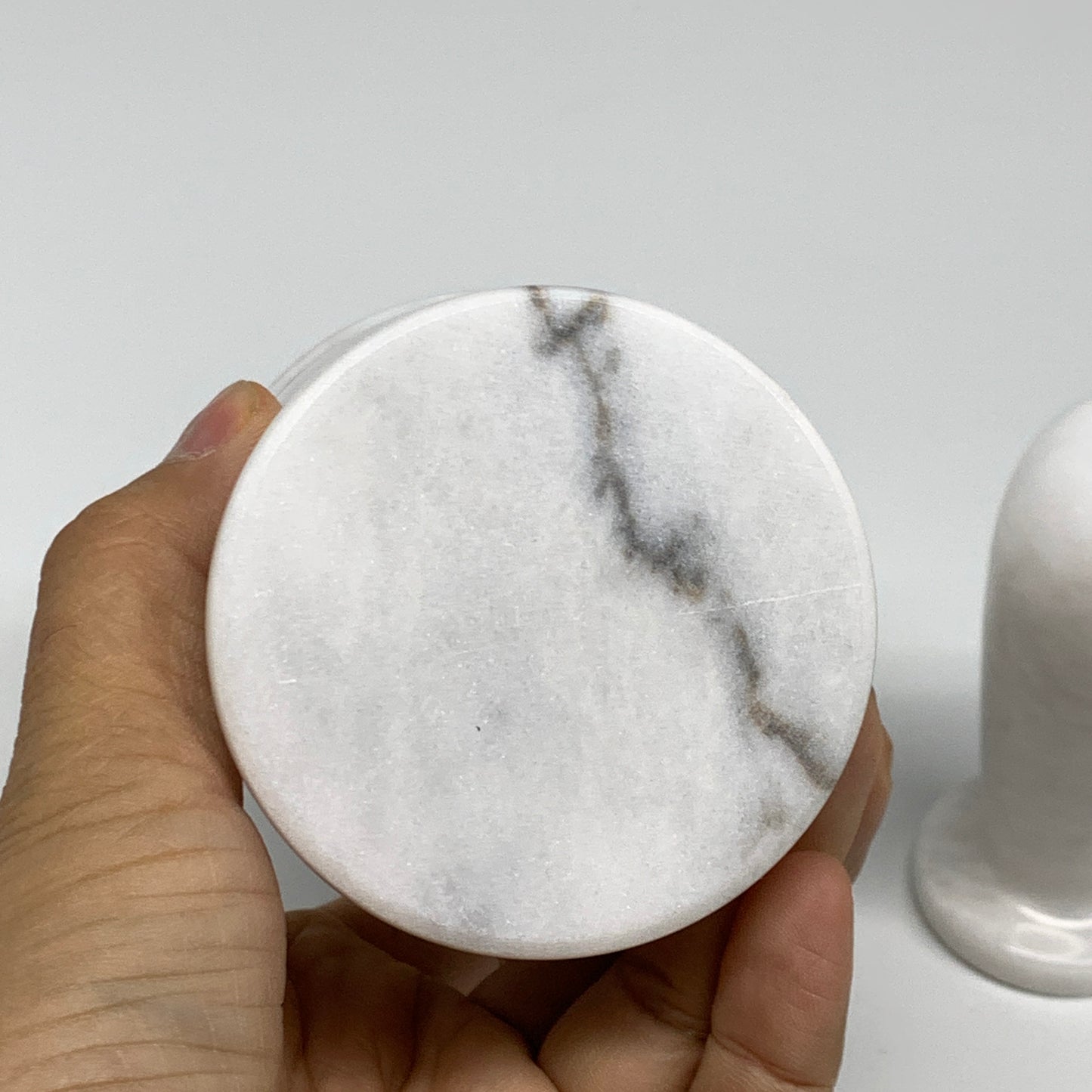 1.32 lbs, 3"x3", Natural Marble Crystal Pestle and Mortar Handmade, B32575