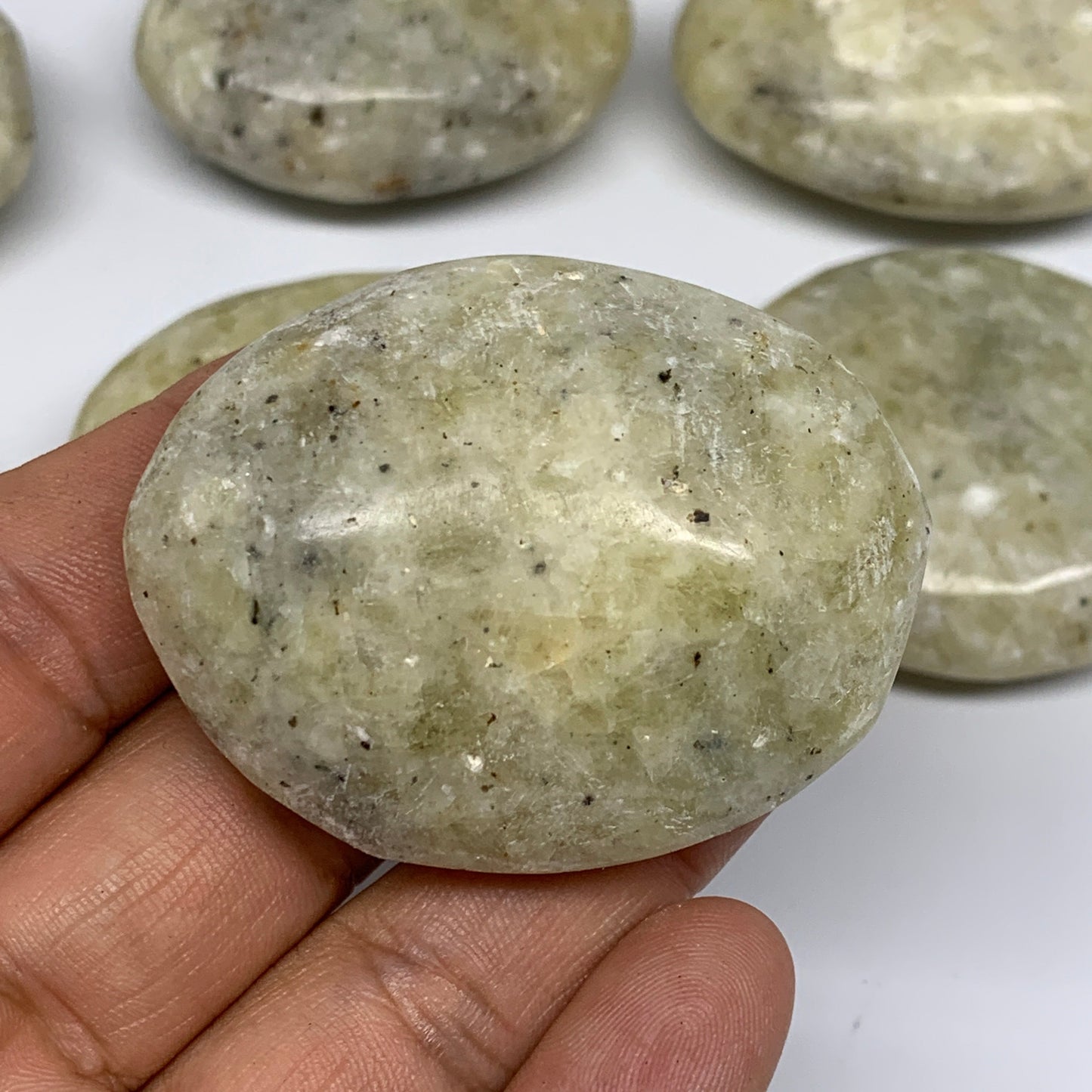 2.2 Lbs, 2"-2.5", 13pcs, Yellow Calcite Palm-Stone Crystal Polished, B17776