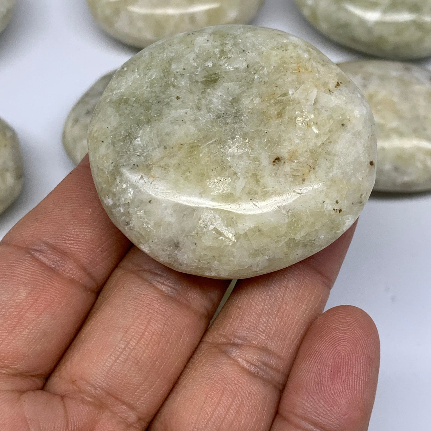 2.2 Lbs, 2"-2.5", 13pcs, Yellow Calcite Palm-Stone Crystal Polished, B17776