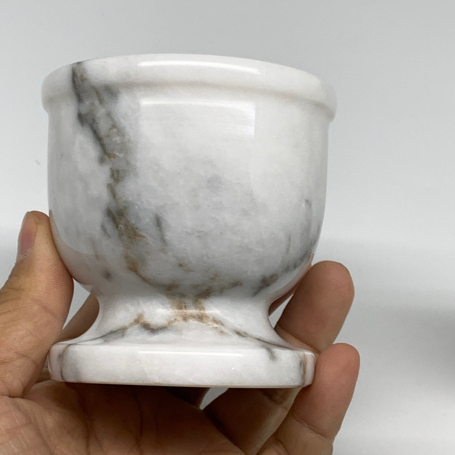 1.32 lbs, 3"x3", Natural Marble Crystal Pestle and Mortar Handmade, B32575