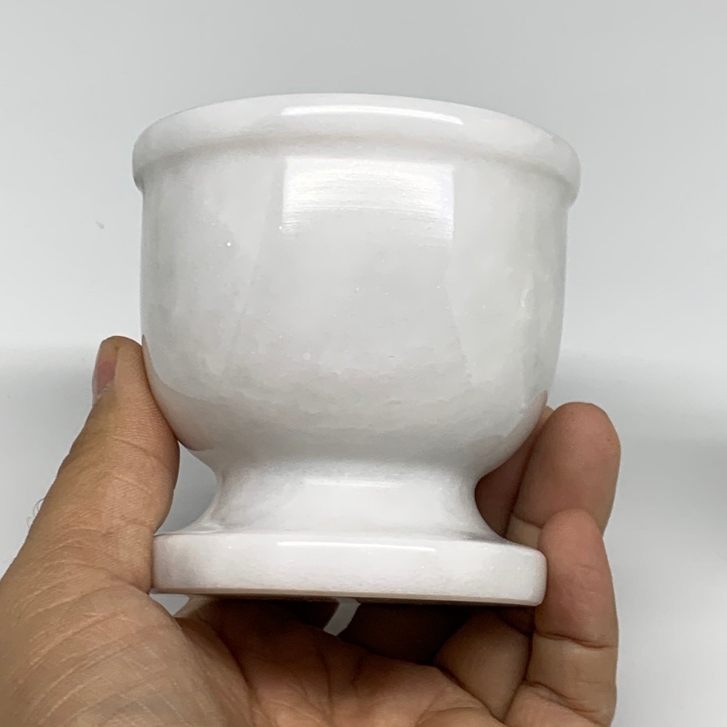 1.32 lbs, 3"x3", Natural Marble Crystal Pestle and Mortar Handmade, B32575