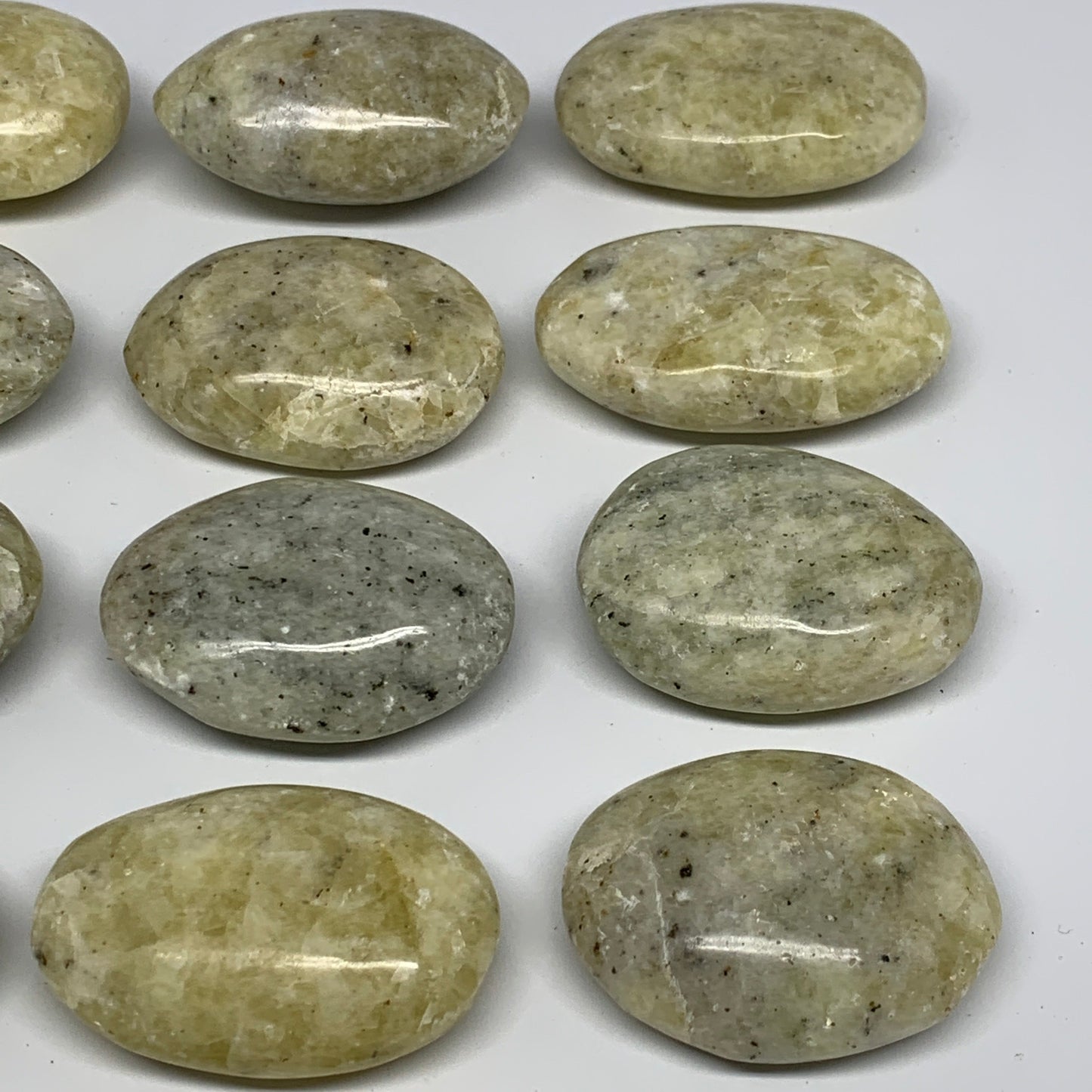 2.2 Lbs, 1.9"-2.4", 14pcs, Yellow Calcite Palm-Stone Crystal Polished, B17777