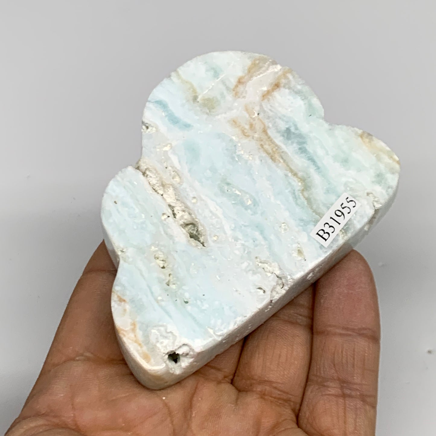135.1g, 2.9"x2.1"x0.7", Natural Caribbean Calcite Cloud Crystal @Afghanistan, B3
