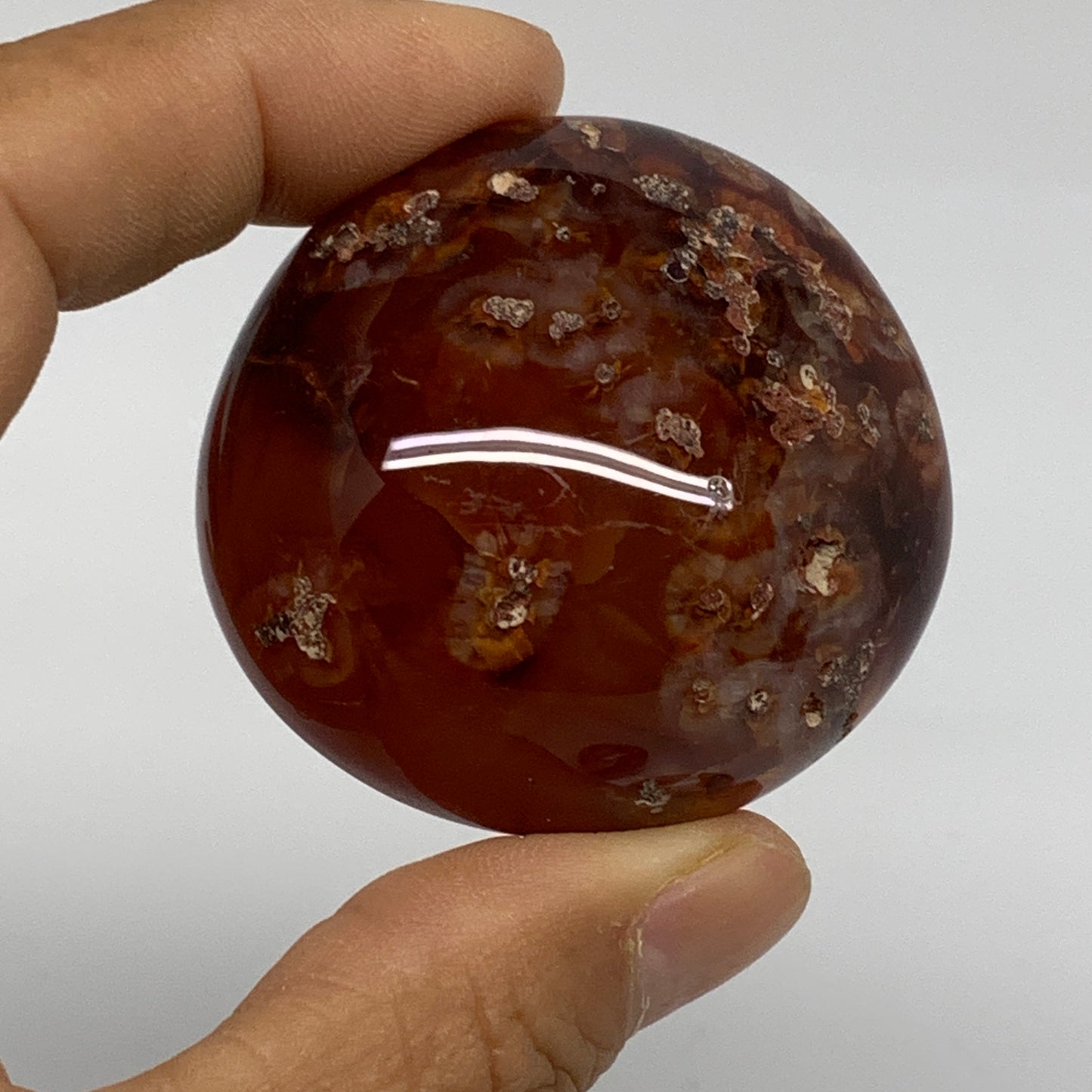229.9g, 1.9"-2", 3pcs, Red Carnelian Palm-Stone Gem Crystal Polished, B37634