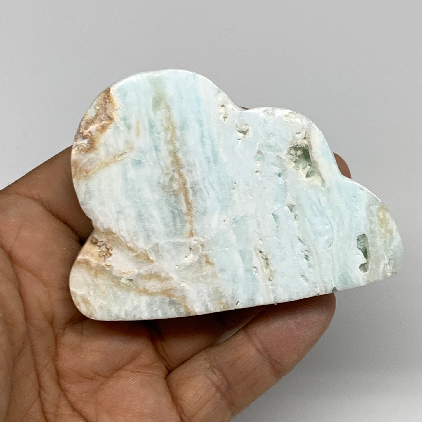 135.1g, 2.9"x2.1"x0.7", Natural Caribbean Calcite Cloud Crystal @Afghanistan, B3