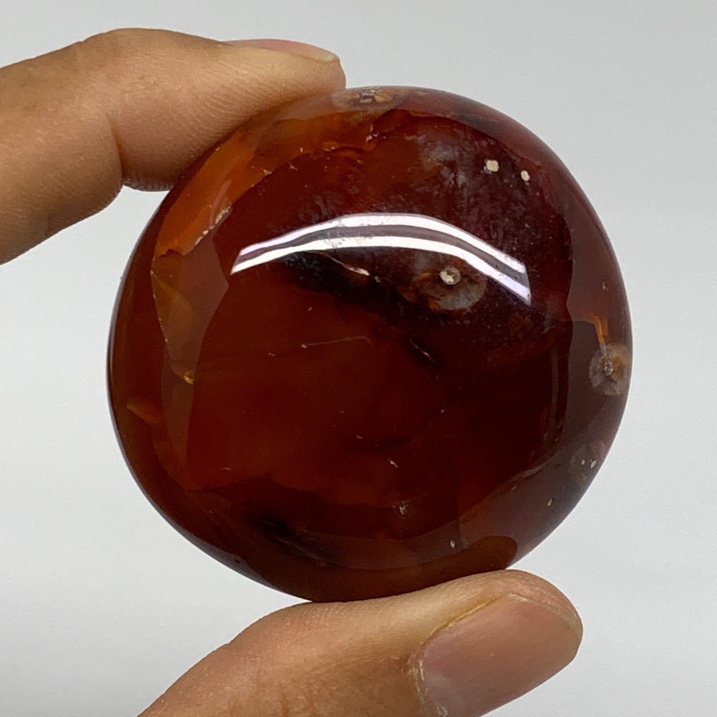 229.9g, 1.9"-2", 3pcs, Red Carnelian Palm-Stone Gem Crystal Polished, B37634