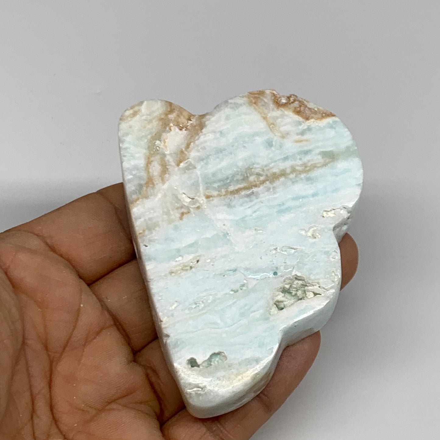 135.1g, 2.9"x2.1"x0.7", Natural Caribbean Calcite Cloud Crystal @Afghanistan, B3