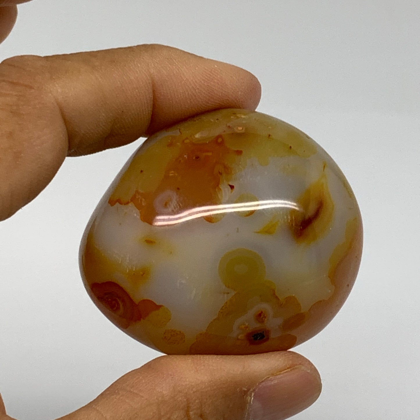 229.9g, 1.9"-2", 3pcs, Red Carnelian Palm-Stone Gem Crystal Polished, B37634