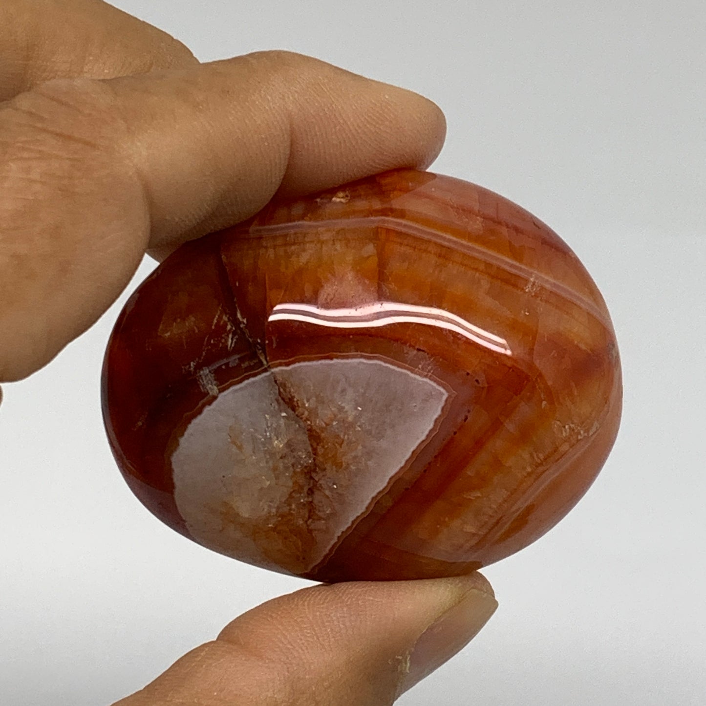 229.9g, 1.9"-2", 3pcs, Red Carnelian Palm-Stone Gem Crystal Polished, B37634