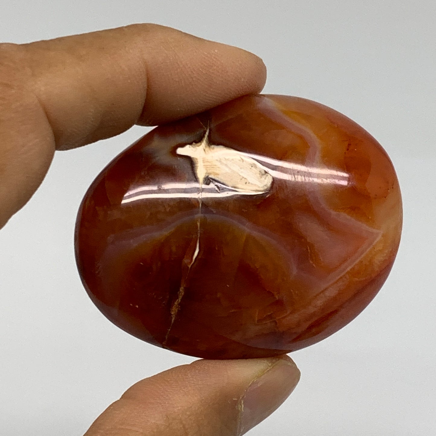 229.9g, 1.9"-2", 3pcs, Red Carnelian Palm-Stone Gem Crystal Polished, B37634