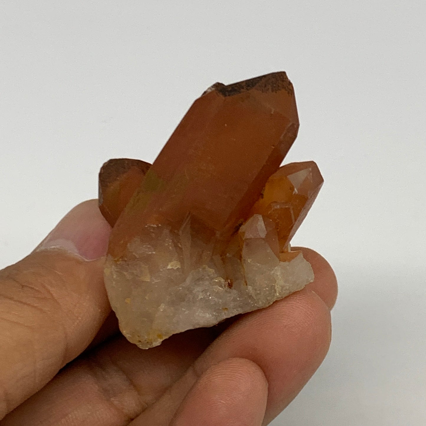 51.1g, 2.1"x1.6"x1.2", Orange Quartz Cluster Crystal Terminated @Brazil, B28944