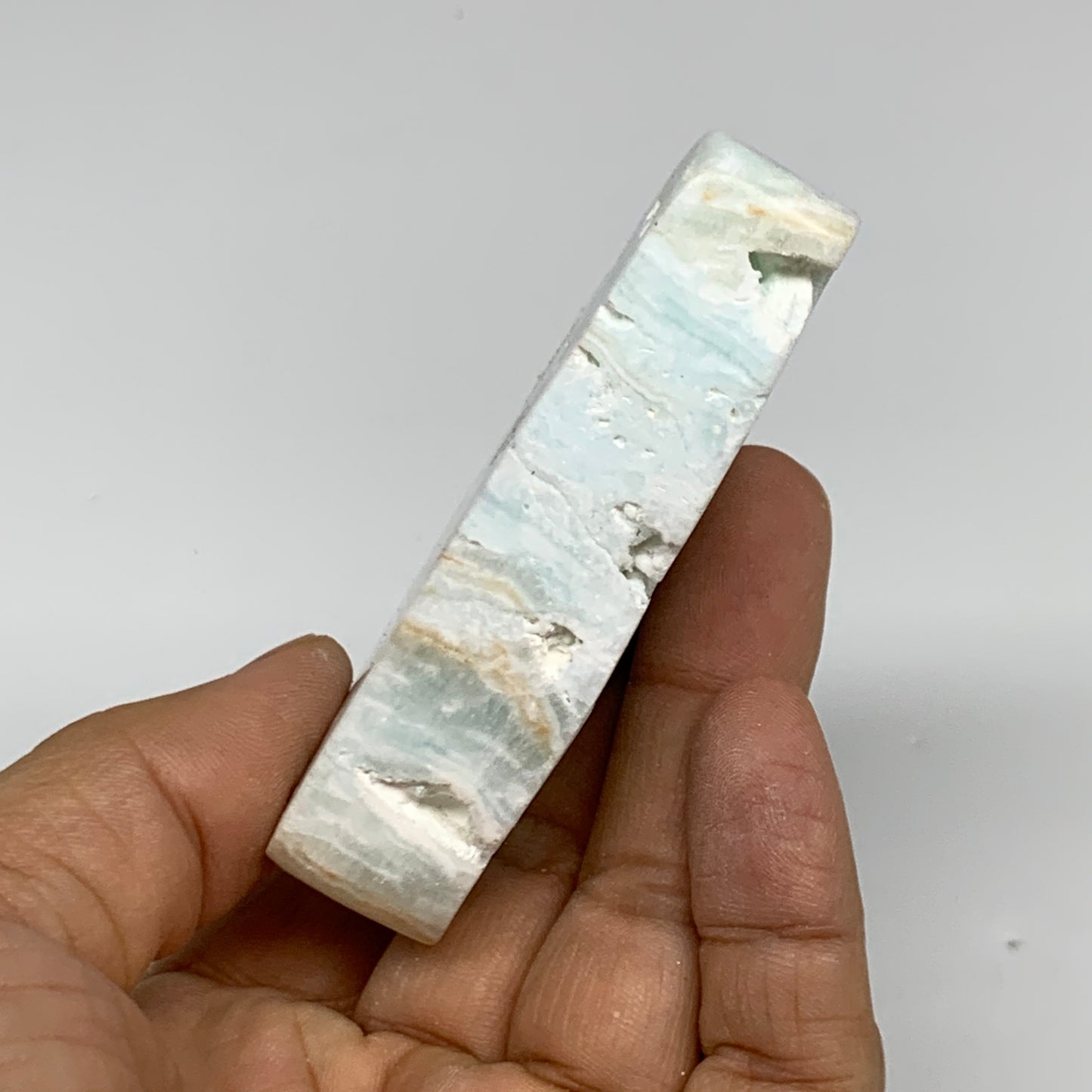 135.1g, 2.9"x2.1"x0.7", Natural Caribbean Calcite Cloud Crystal @Afghanistan, B3