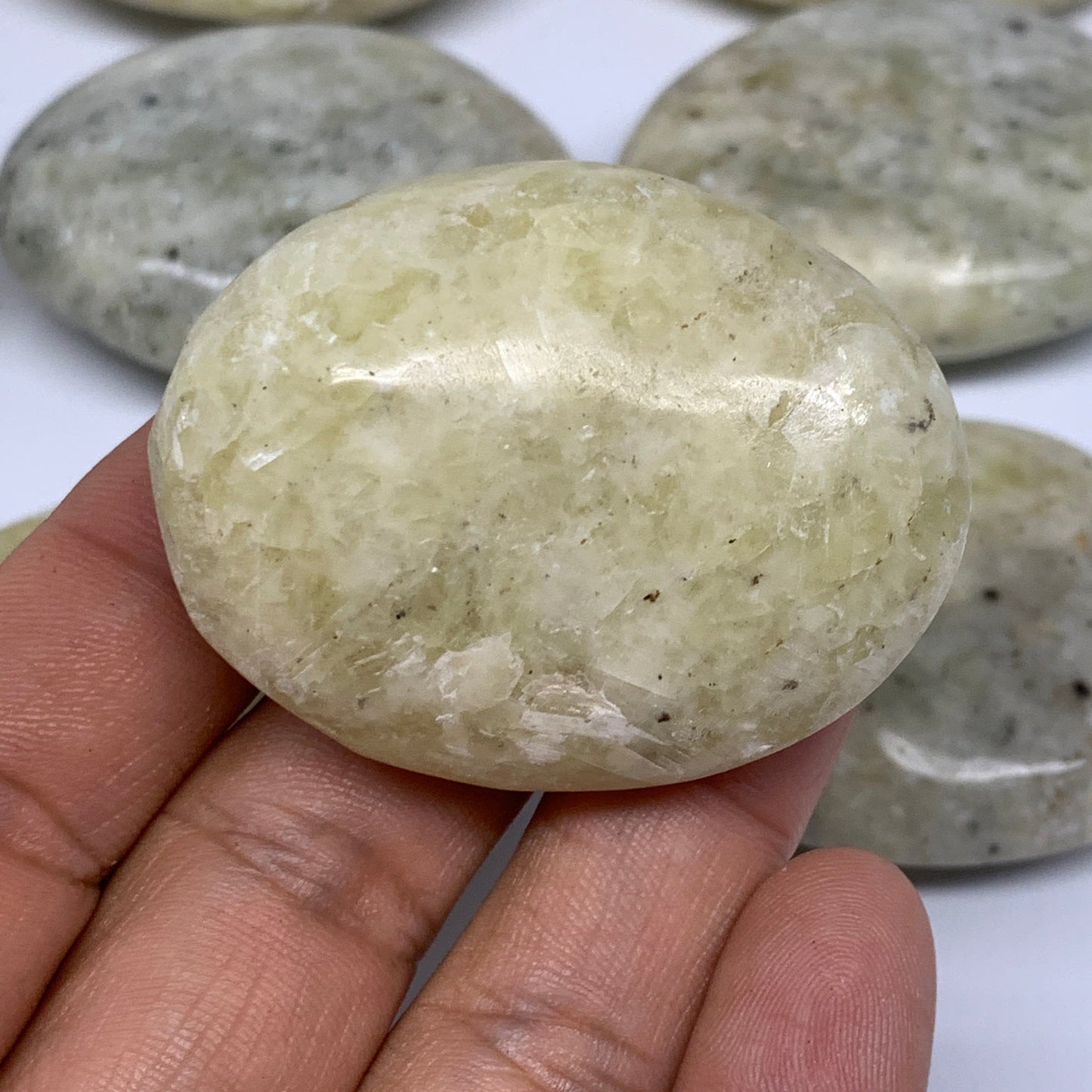 2.2 Lbs, 1.9"-2.4", 14pcs, Yellow Calcite Palm-Stone Crystal Polished, B17777