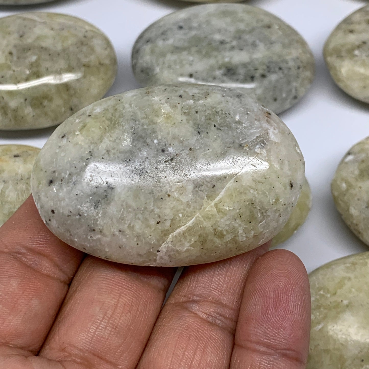 2.2 Lbs, 1.9"-2.4", 14pcs, Yellow Calcite Palm-Stone Crystal Polished, B17777