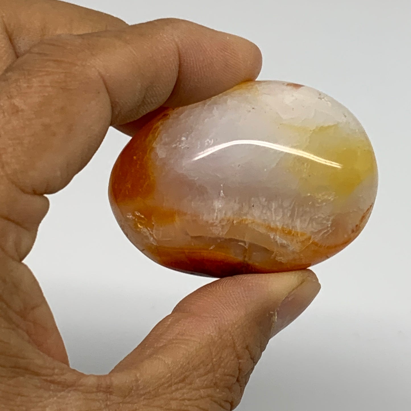 171.2g, 1.8"-2", 3pcs, Red Carnelian Palm-Stone Gem Crystal Polished, B37635