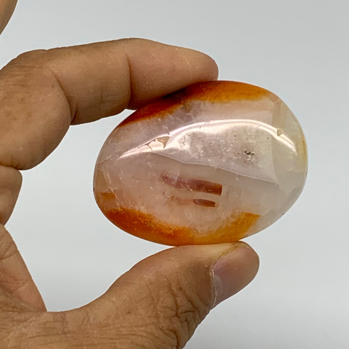 171.2g, 1.8"-2", 3pcs, Red Carnelian Palm-Stone Gem Crystal Polished, B37635