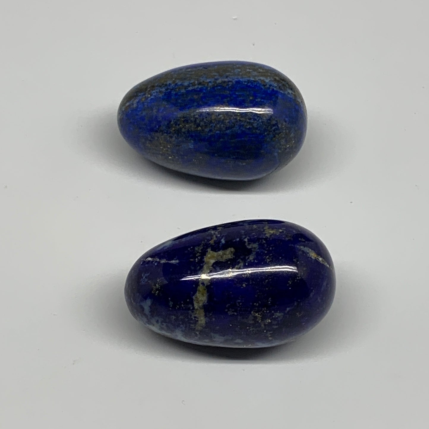 148.5g, 1.9"-1.9", 2pcs, Natural Lapis Lazuli Egg Polished @Afghanistan, B30421