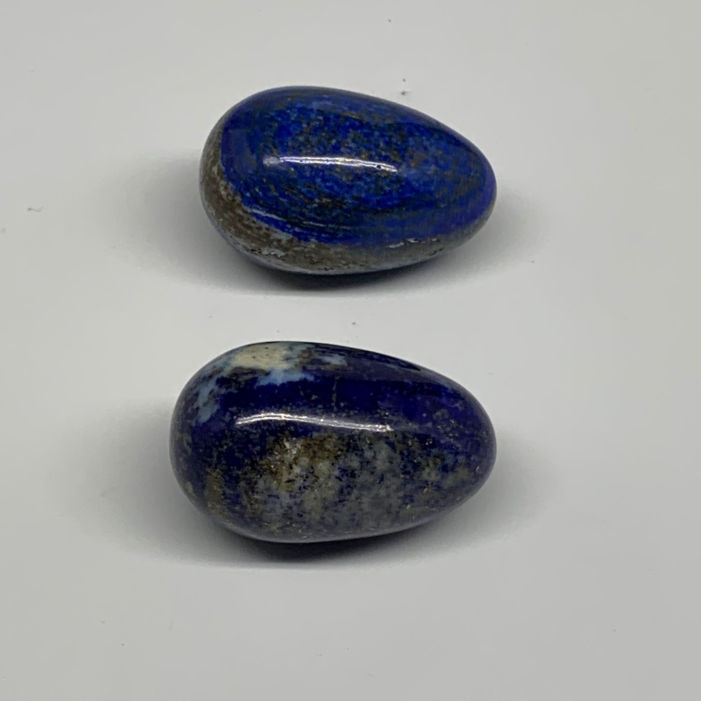 148.5g, 1.9"-1.9", 2pcs, Natural Lapis Lazuli Egg Polished @Afghanistan, B30421