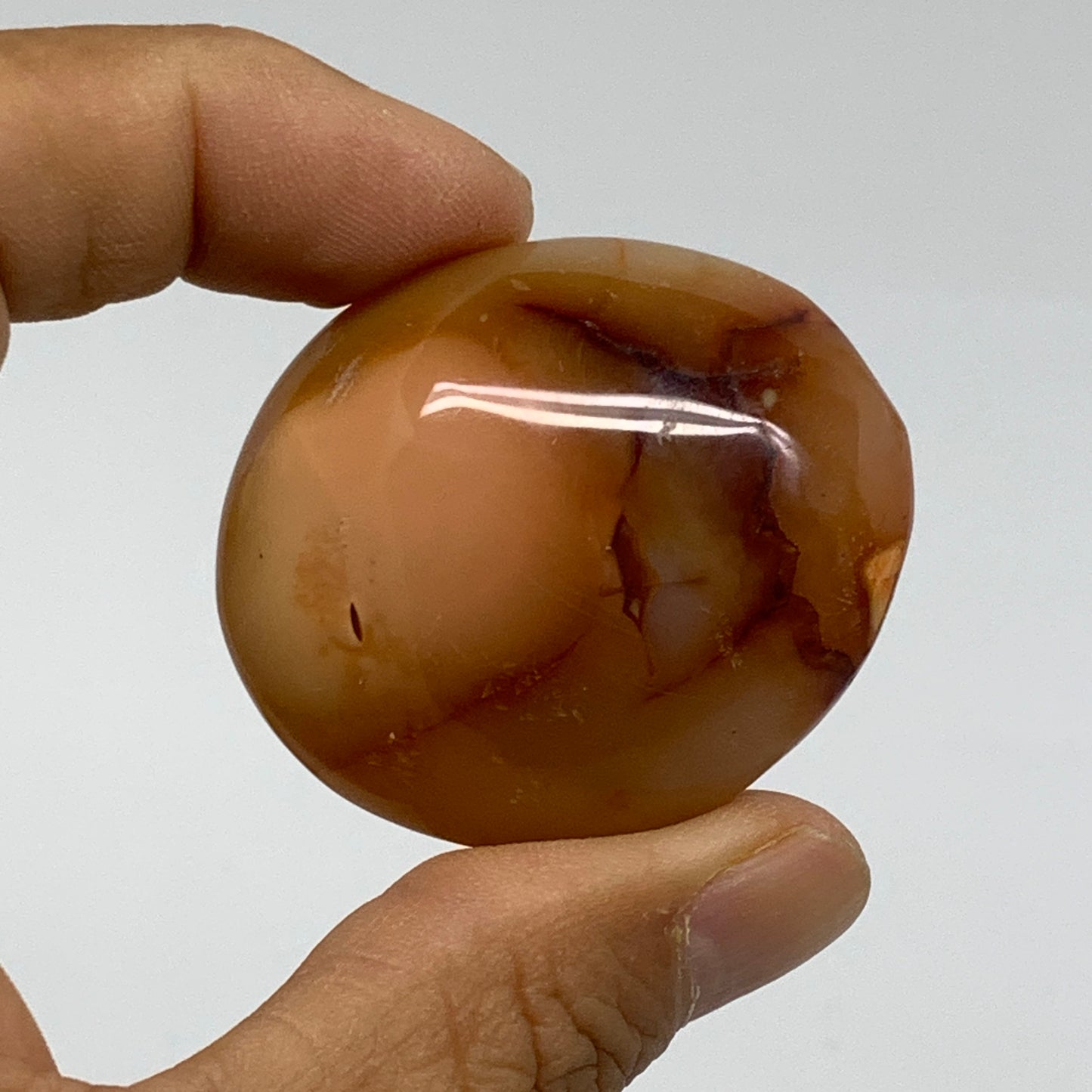 171.2g, 1.8"-2", 3pcs, Red Carnelian Palm-Stone Gem Crystal Polished, B37635