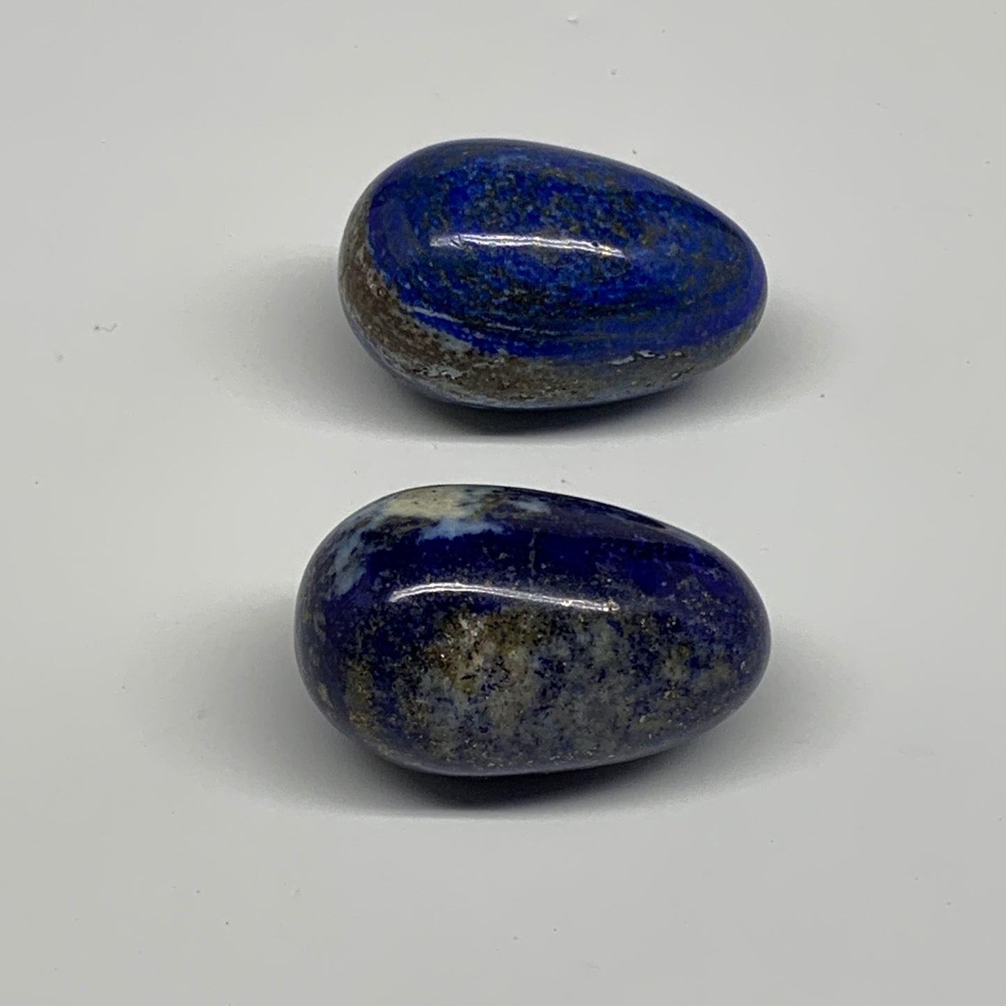 148.5g, 1.9"-1.9", 2pcs, Natural Lapis Lazuli Egg Polished @Afghanistan, B30421