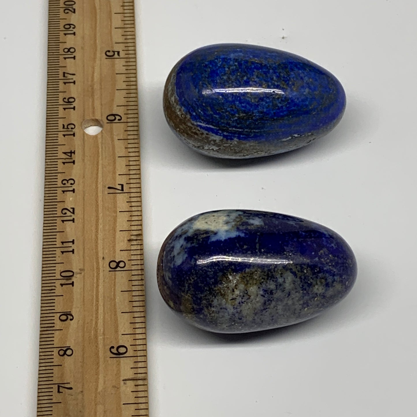 148.5g, 1.9"-1.9", 2pcs, Natural Lapis Lazuli Egg Polished @Afghanistan, B30421