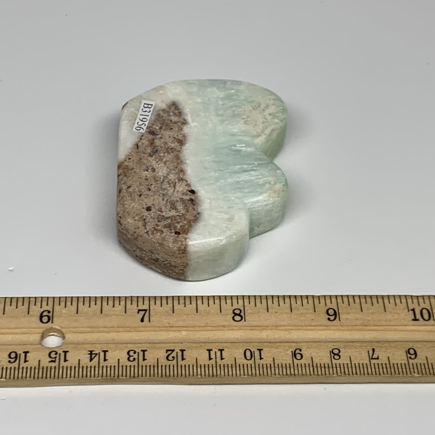 121.4g, 2.7"x2"x0.6", Natural Pistachio Calcite Cloud Crystal @Afghanistan, B319