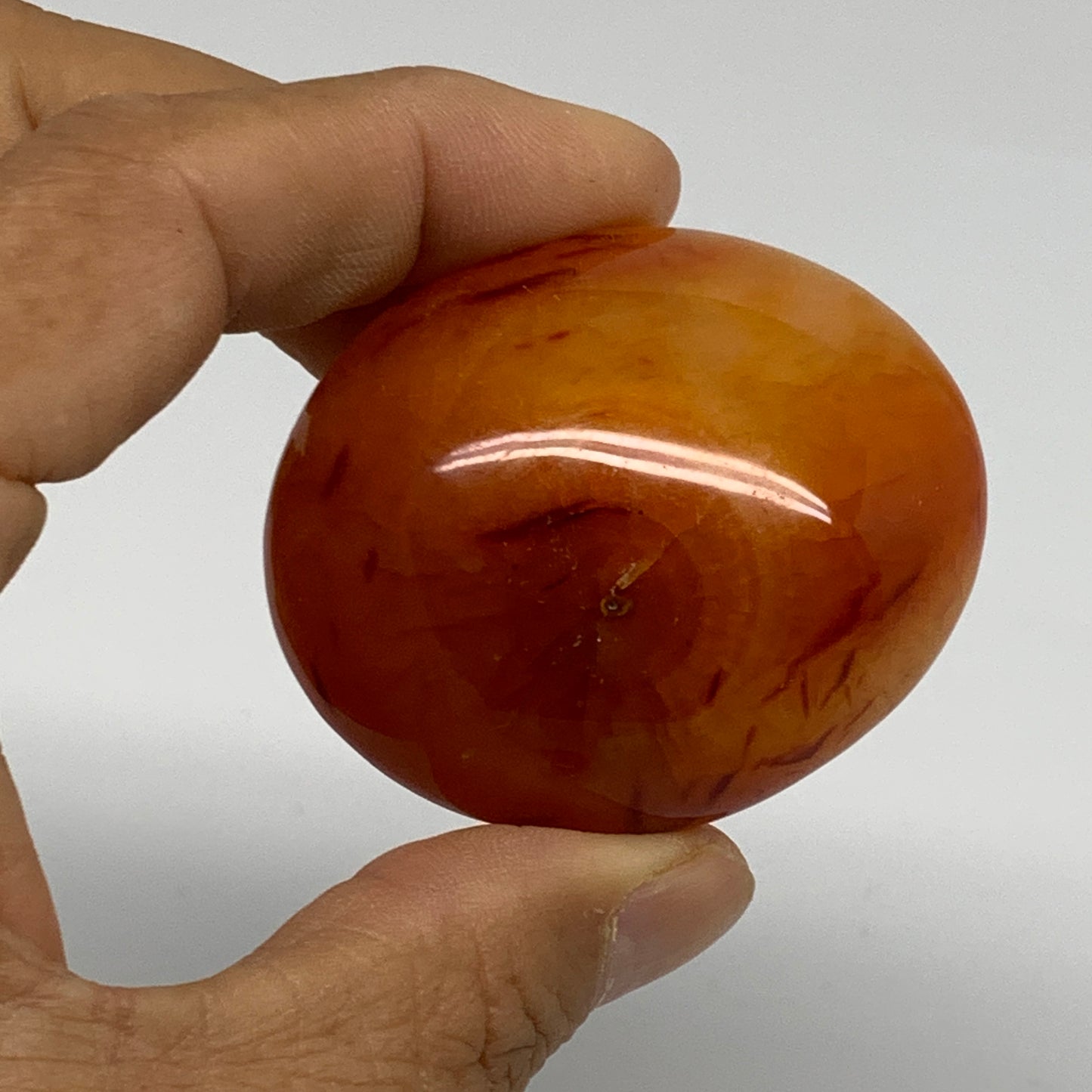 234.2g, 1.9"-2.1", 3pcs, Red Carnelian Palm-Stone Gem Crystal Polished, B37637