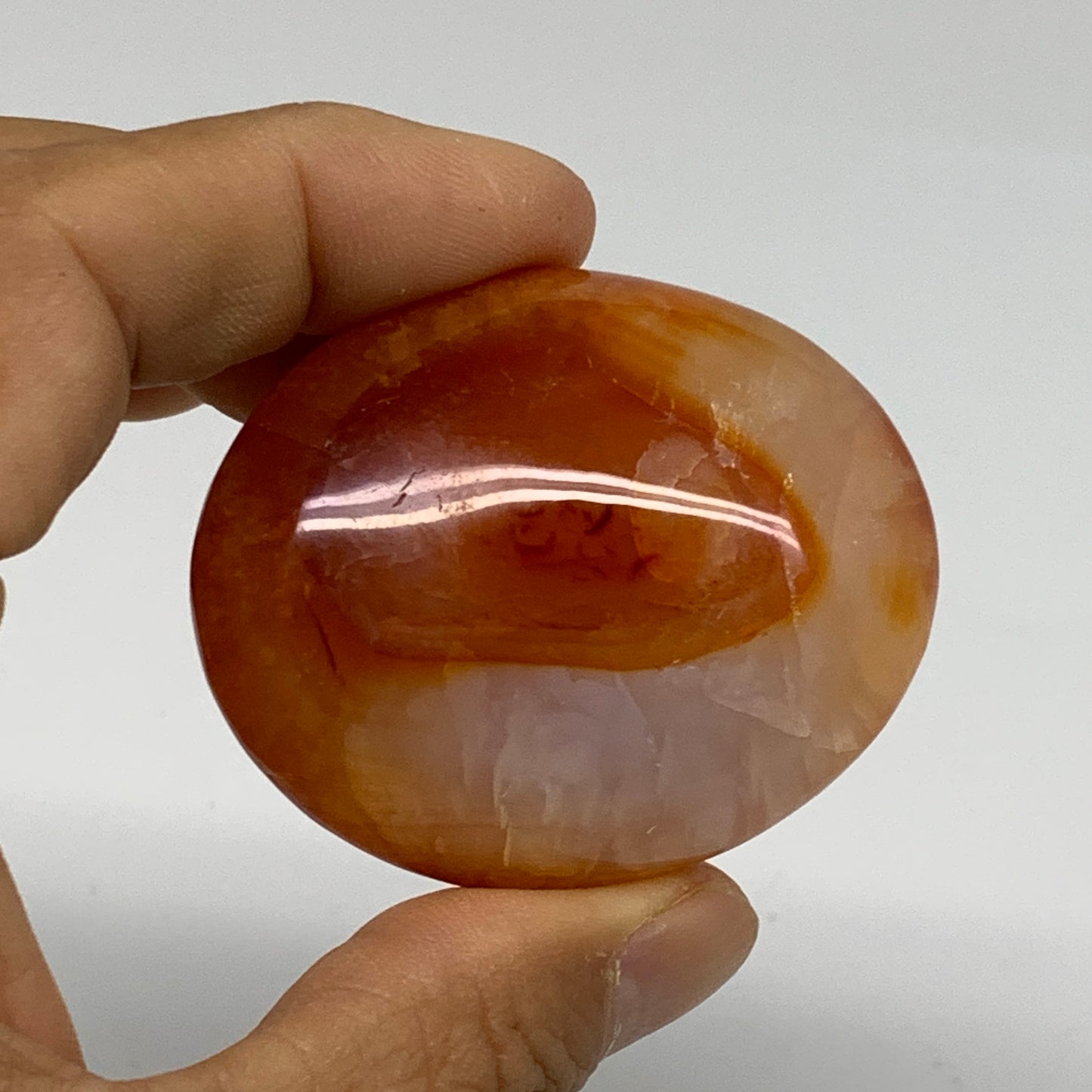 234.2g, 1.9"-2.1", 3pcs, Red Carnelian Palm-Stone Gem Crystal Polished, B37637
