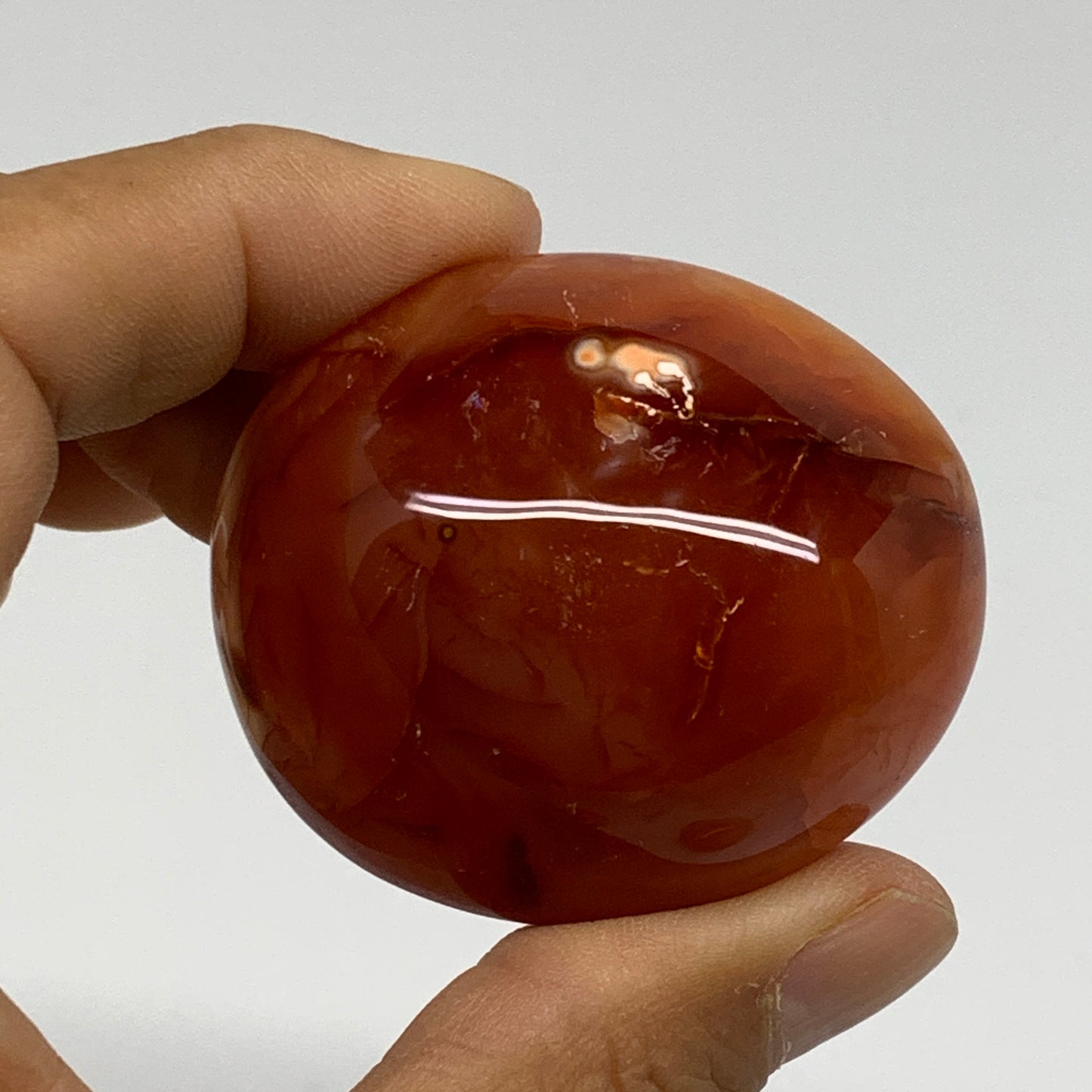 234.2g, 1.9"-2.1", 3pcs, Red Carnelian Palm-Stone Gem Crystal Polished, B37637
