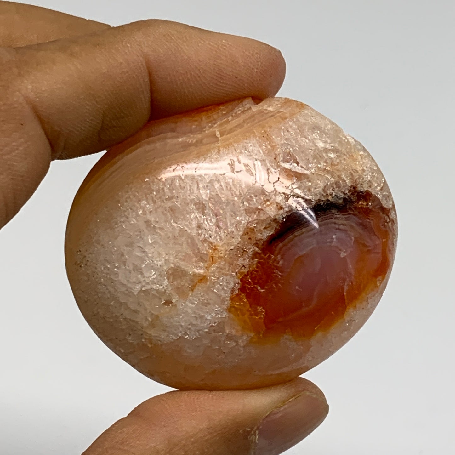 234.2g, 1.9"-2.1", 3pcs, Red Carnelian Palm-Stone Gem Crystal Polished, B37637